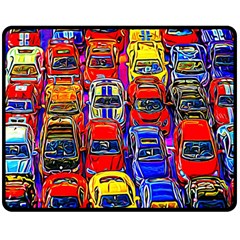 Colorful Toy Racing Cars Double Sided Fleece Blanket (medium)  by FunnyCow