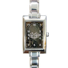 Wonderful Decorative Dragon On Vintage Background Rectangle Italian Charm Watch by FantasyWorld7