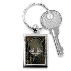 Wonderful Decorative Dragon On Vintage Background Key Chains (rectangle)  by FantasyWorld7