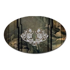 Wonderful Decorative Dragon On Vintage Background Oval Magnet by FantasyWorld7