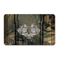 Wonderful Decorative Dragon On Vintage Background Magnet (rectangular) by FantasyWorld7