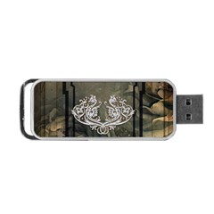 Wonderful Decorative Dragon On Vintage Background Portable Usb Flash (one Side) by FantasyWorld7