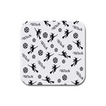 Witches and Pentacles Rubber Square Coaster (4 pack)  Front