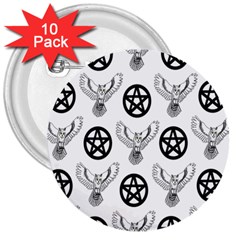 Owls And Pentacles 3  Buttons (10 Pack)  by IIPhotographyAndDesigns