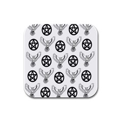 Owls And Pentacles Rubber Square Coaster (4 Pack)  by IIPhotographyAndDesigns