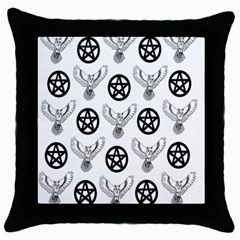 Owls And Pentacles Throw Pillow Case (black) by IIPhotographyAndDesigns