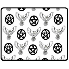 Owls And Pentacles Double Sided Fleece Blanket (medium)  by IIPhotographyAndDesigns