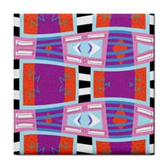 Mirrored Distorted Shapes                                    Tile Coaster by LalyLauraFLM