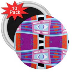 Mirrored Distorted Shapes                                    3  Magnet (10 Pack) by LalyLauraFLM