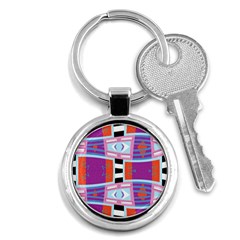 Mirrored Distorted Shapes                                    Key Chain (round) by LalyLauraFLM