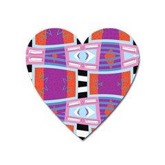 Mirrored Distorted Shapes                                    Magnet (heart) by LalyLauraFLM