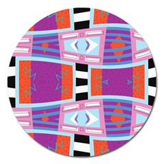 Mirrored Distorted Shapes                                    Magnet 5  (round) by LalyLauraFLM