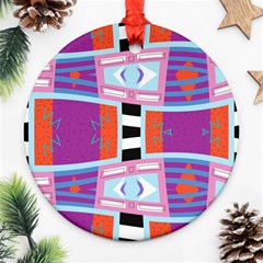 Mirrored Distorted Shapes                                    Ornament (round) by LalyLauraFLM