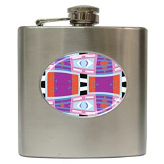 Mirrored Distorted Shapes                                    Hip Flask (6 Oz) by LalyLauraFLM