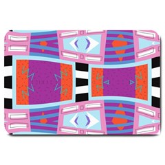 Mirrored Distorted Shapes                                    Large Doormat by LalyLauraFLM