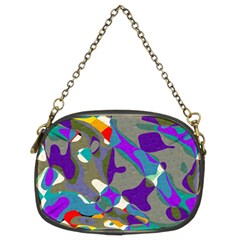 Blue Purple Shapes                                 Chain Purse (two Sides) by LalyLauraFLM