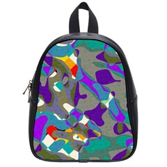 Blue Purple Shapes                                      School Bag (small) by LalyLauraFLM