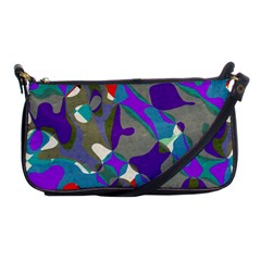 Blue Purple Shapes                                      Shoulder Clutch Bag by LalyLauraFLM