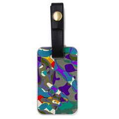 Blue Purple Shapes                                      Luggage Tag (one Side) by LalyLauraFLM