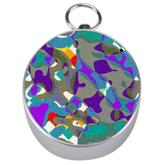 Blue Purple Shapes                                      Silver Compass by LalyLauraFLM