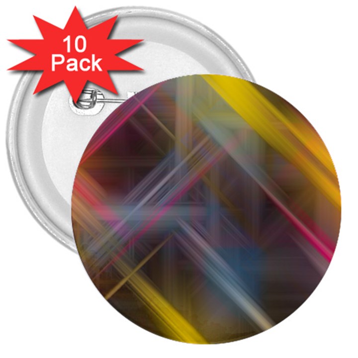 Fractals stripes                                        3  Button (10 pack)