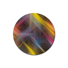 Fractals Stripes                                        Rubber Coaster (round) by LalyLauraFLM