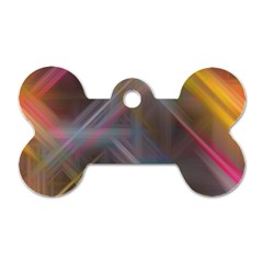 Fractals Stripes                                        Dog Tag Bone (one Side) by LalyLauraFLM