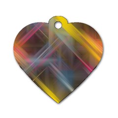 Fractals Stripes                                        Dog Tag Heart (one Side) by LalyLauraFLM