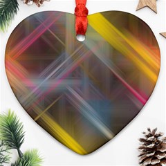 Fractals Stripes                                        Ornament (heart) by LalyLauraFLM