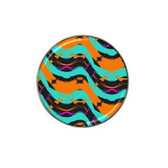 Blue Orange Black Waves                                         Hat Clip Ball Marker