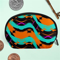 Blue Orange Black Waves                                         Accessory Pouch by LalyLauraFLM