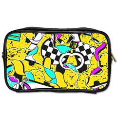 Shapes On A Yellow Background                                         Toiletries Bag (two Sides) by LalyLauraFLM