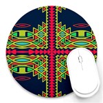 Distorted shapes on a blue background                                       Round Mousepad Front