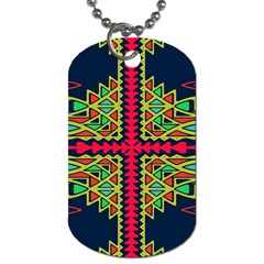 Distorted shapes on a blue background                                       Dog Tag (One Side)