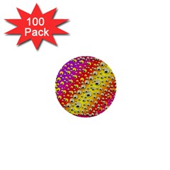 Festive Music Tribute In Rainbows 1  Mini Buttons (100 Pack)  by pepitasart