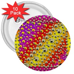 Festive Music Tribute In Rainbows 3  Buttons (10 Pack)  by pepitasart