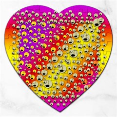 Festive Music Tribute In Rainbows Jigsaw Puzzle (heart) by pepitasart