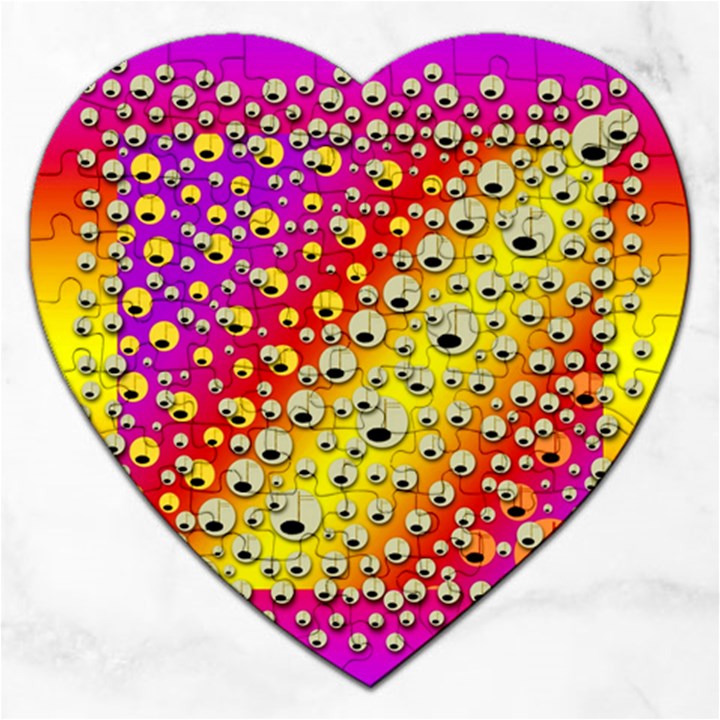 Festive Music Tribute In Rainbows Jigsaw Puzzle (Heart)