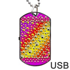 Festive Music Tribute In Rainbows Dog Tag Usb Flash (one Side) by pepitasart