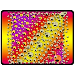 Festive Music Tribute In Rainbows Double Sided Fleece Blanket (large)  by pepitasart