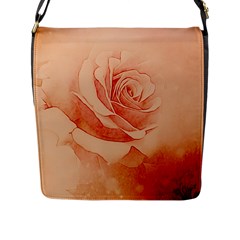 Wonderful Rose In Soft Colors Flap Messenger Bag (l)  by FantasyWorld7