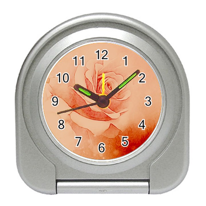 Wonderful Rose In Soft Colors Travel Alarm Clock