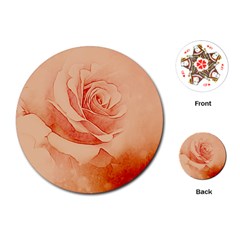 Wonderful Rose In Soft Colors Playing Cards (round)  by FantasyWorld7