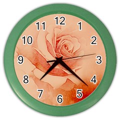 Wonderful Rose In Soft Colors Color Wall Clock by FantasyWorld7