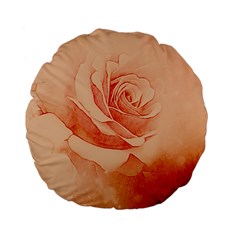 Wonderful Rose In Soft Colors Standard 15  Premium Flano Round Cushions by FantasyWorld7