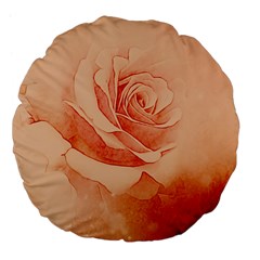 Wonderful Rose In Soft Colors Large 18  Premium Flano Round Cushions by FantasyWorld7