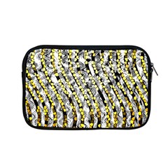 Bright Gold Black And White Waves Created By Flipstylez Designs Apple Macbook Pro 13  Zipper Case by flipstylezfashionsLLC