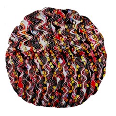 Pink And Gold Black And White Waves Created In Many Layers By Flipstylez Designs Large 18  Premium Flano Round Cushions