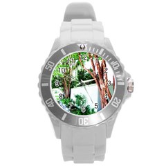 Hot Day In Dallas 40 Round Plastic Sport Watch (l) by bestdesignintheworld