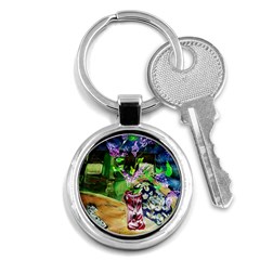 Lilac On A Countertop 2 Key Chains (round)  by bestdesignintheworld